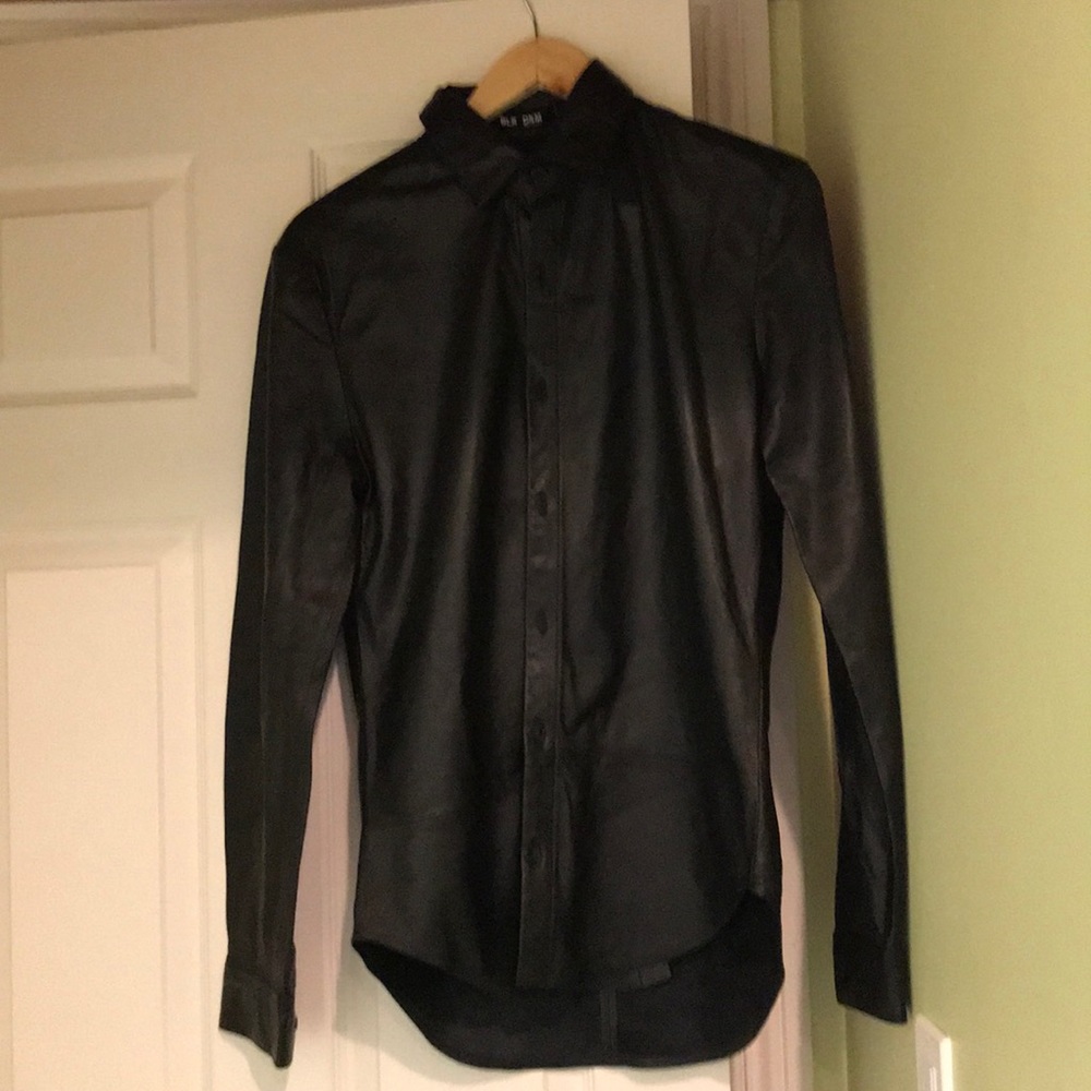 Men’s BLK DNM XS button down leather shirt. NEW